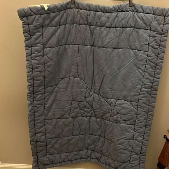 Lambs & Ivy Quilt Baby Blanket Elephants Blue - Picture 9 of 9